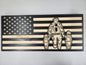 Firefighter with two children flag