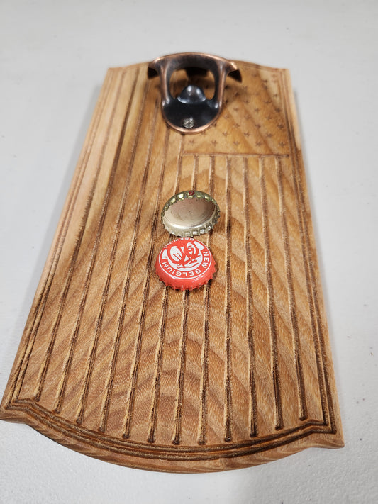 Bottle opener with magnetic back