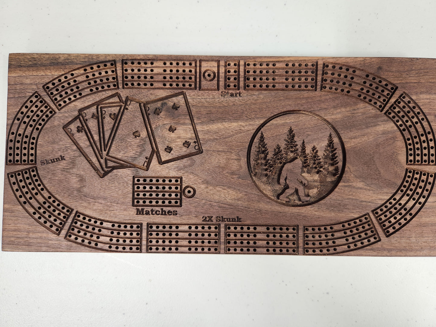 Sasquatch Cribbage Board